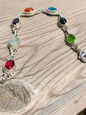 Silver Gemstone Bracelet